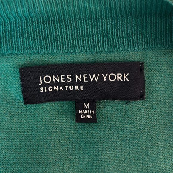 Jones New York Green Ruffled Cardigan Perfect for spring & summer! Medium M - Picture 5 of 6